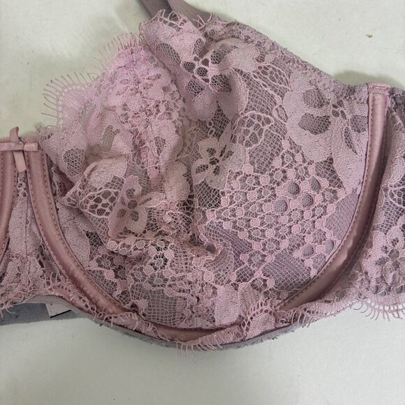 Dream Angels Push-up Without Padding Pink Lace Bra Sz 36D Feminine Everyday - Picture 2 of 7